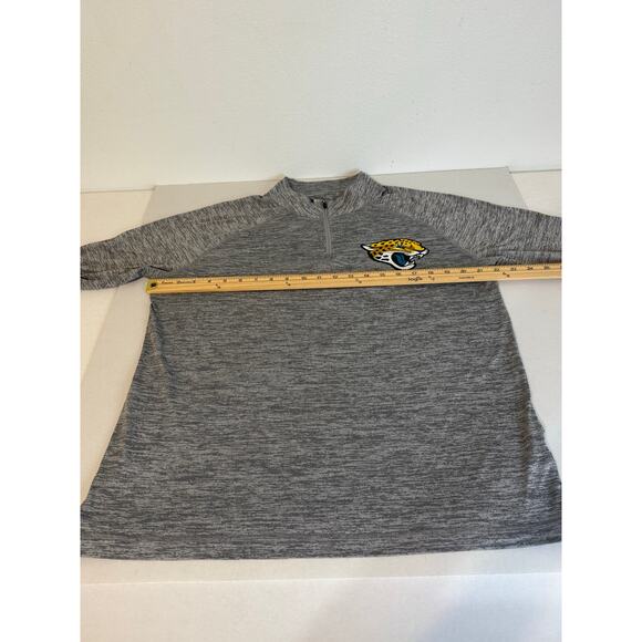 NFL Team Men's Jacksonville Jaguars Long Sleeve 1/4 Zip Heathered Gray - Picture 4 of 7